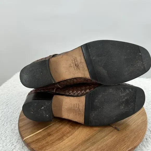 J. Peterman Boots Womens 7.5 Brown Leather Weaved Granny Victorian Academia - Picture 16 of 16